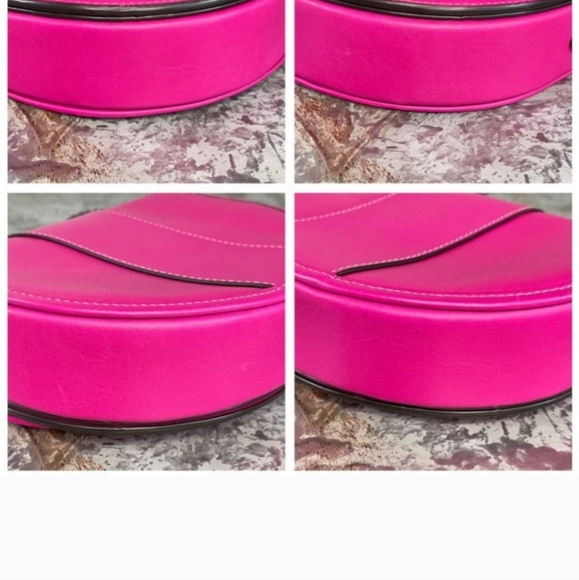 Coach, pink, glove tanned leather, with black gunmetal hardware. - Picture 12 of 13